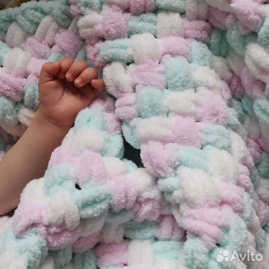 Плед детский вязаный ручная работа