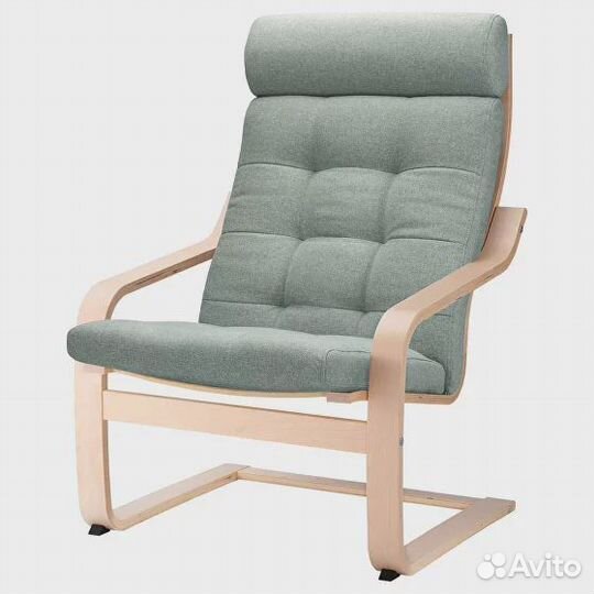 Подушка-сиденье на кресло икеа поэнг зеленый новая