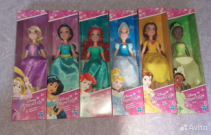 Disney принцессы Рапунцель, Тиана, Золушка, Жасмин