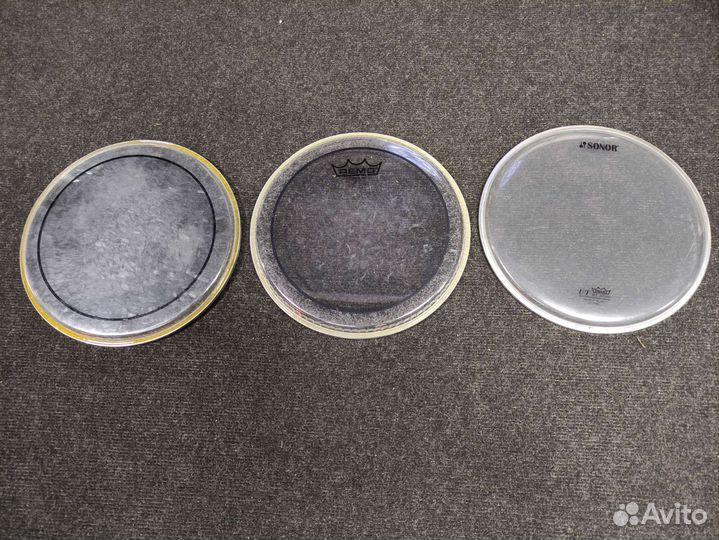 Пластики для барабанов бу 10,12,13,14 Remo, Evans