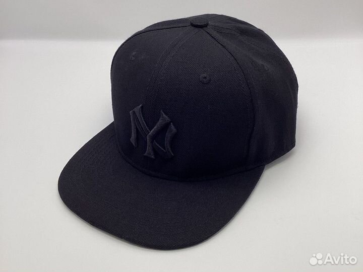 Кепка snapback NY (New York Yankees, с черным лого