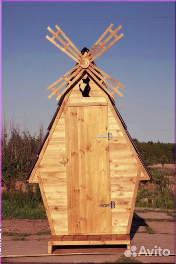 Дачный туалет деревянный с установкой VEJ