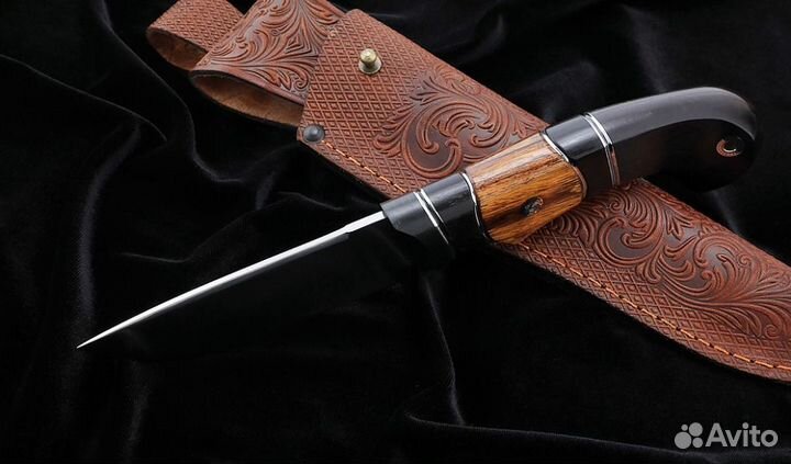 Нож Ловчий S390 рукоять карбон железное дерево чер