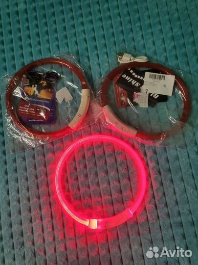 Ошейник светящийся для собак, размер S, новый