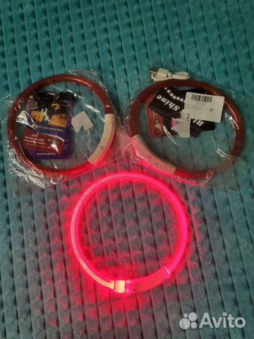 Ошейник светящийся для собак, размер S, новый