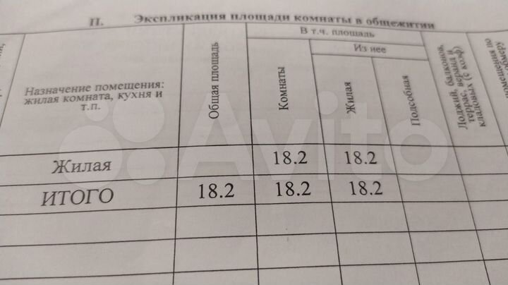 Комната 18,2 м² в 1-к., 4/4 эт.