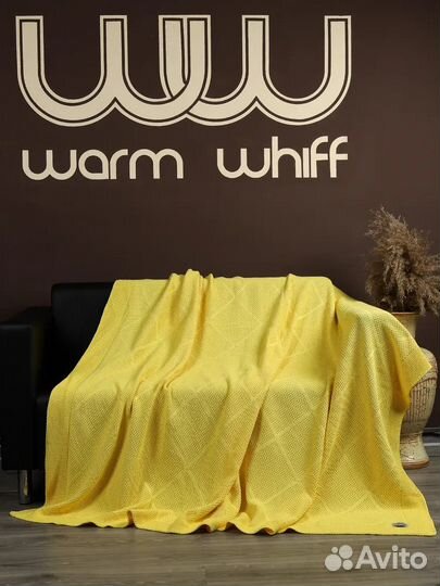 Плед желтый warm whiff, Хлопок, 240х220 см