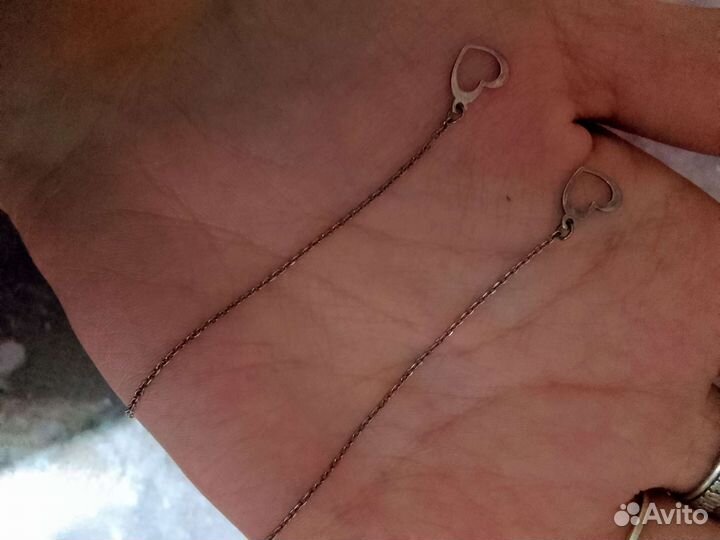 Серьги серебряные протяжки