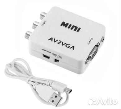 Преобразователь видеосигнала с RCA) VGA+шнур питан