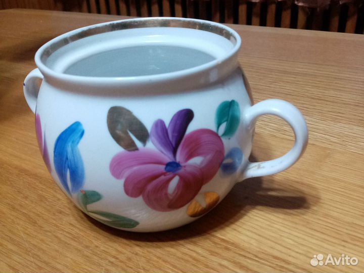 Сахарница, фарфор СССР. Винтажная. Ручная роспись