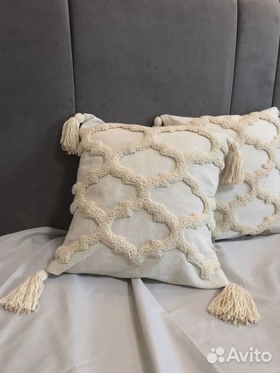 Подушка наволочка бохо ковровая вышивка