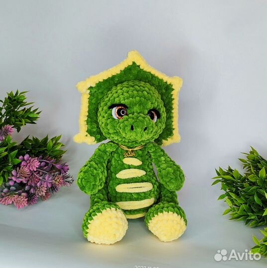 Динозавр. Дракон. Игрушка вязаная. Символ года