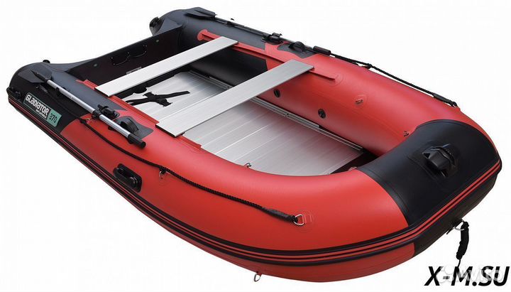 Лодка gladiator C370AL (красно-черная)
