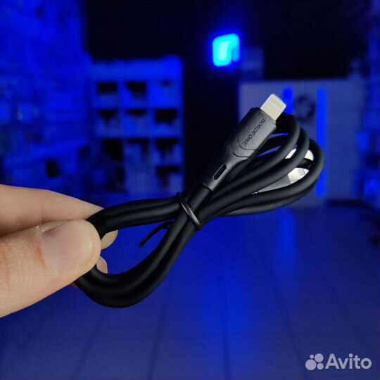 Силиконовый мягкий кабель на iPhone 5 - 14 pro max