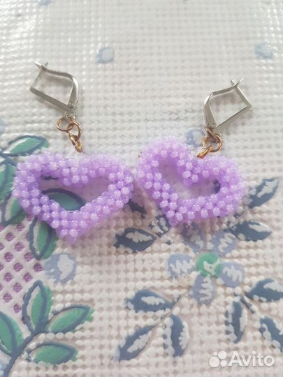 Серьги из бисера и чекеры