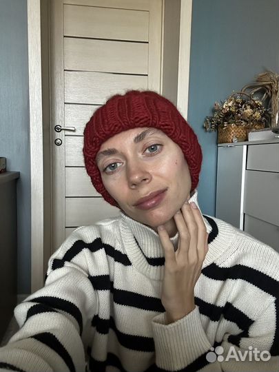 Шапка вязаная бини ручная работа