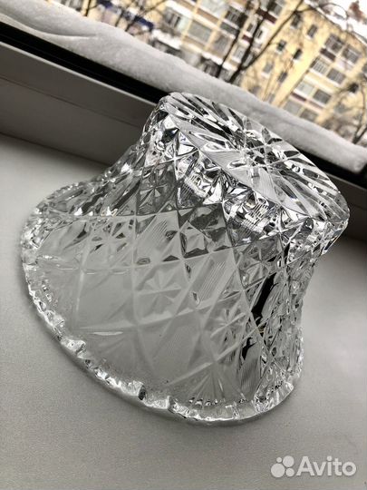 Хрустальная ваза СССР с широкими краями