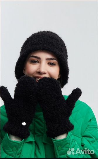 Ушанка и варежки Dispacci, комплект. Шерсть,мохер