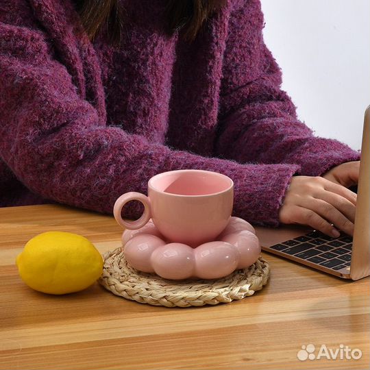 Чайная пара кружка с блюдцем