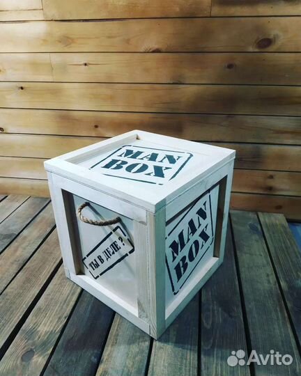 Ящик деревянный с ломом MAN BOX