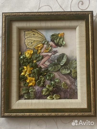 Вышитая картина, 26х23 см, ручная работа