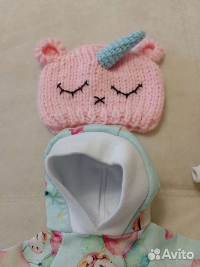 Одежда для куклы (штаны, худи, шапка)