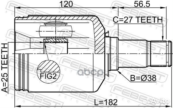 Шрус внутренний левый 25X37.9X27 1611-169cvtlh