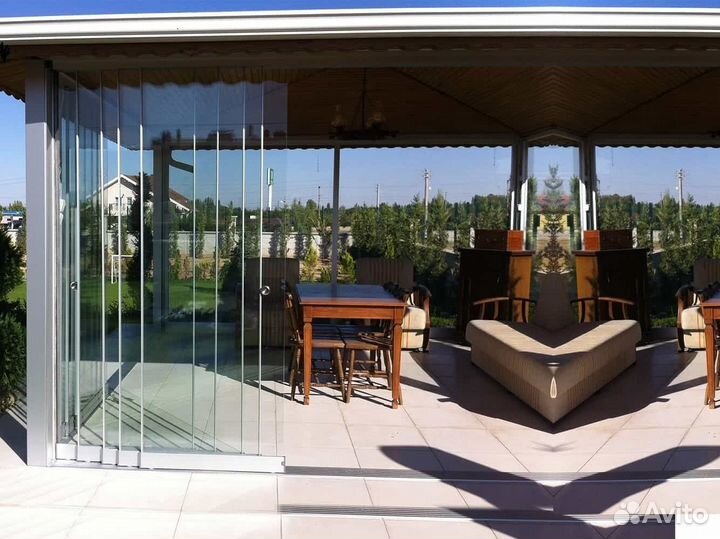 Безрамное остекление сдвижной системой