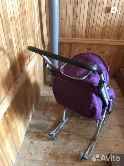 Детские зимние санки коляска фирмы Ника