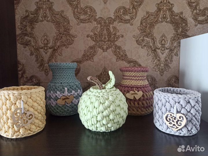 Вазы,корзины из трикотажной пряжи