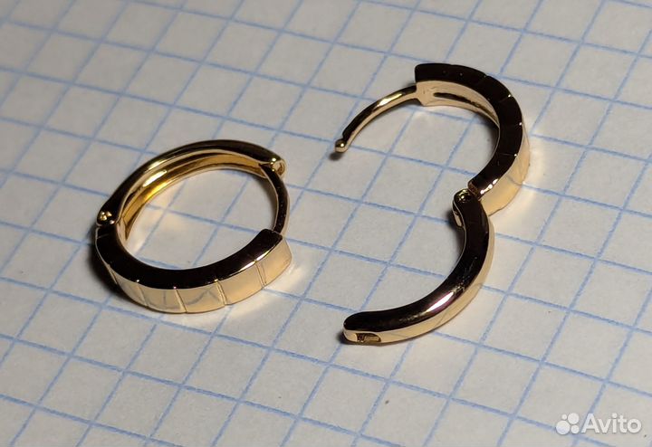 Серьги кольца 585 диаметр 15 мм