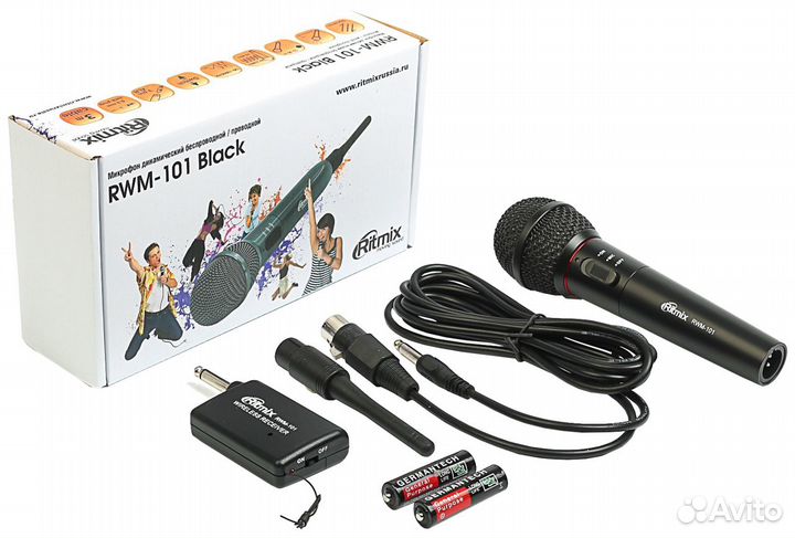 Радиомикрофон ritmix RWM-101, титан. Металический