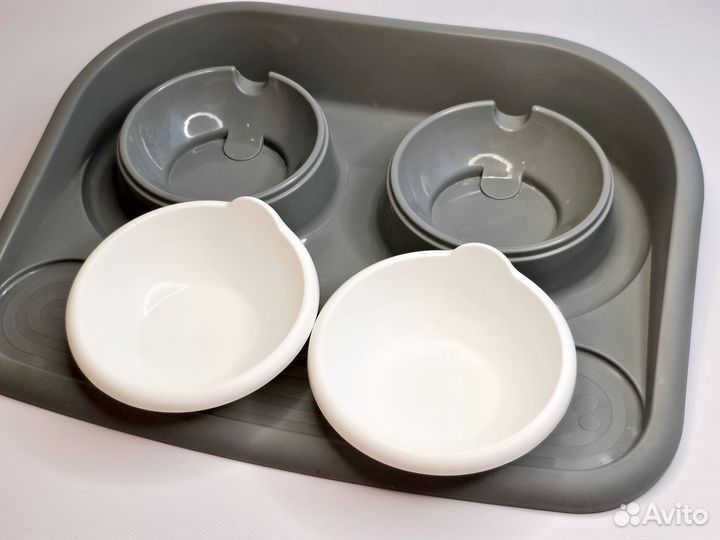 Миска для животных двойная на подставке