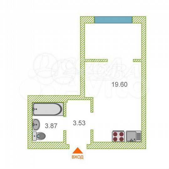 Квартира-студия, 28 м², 4/9 эт.