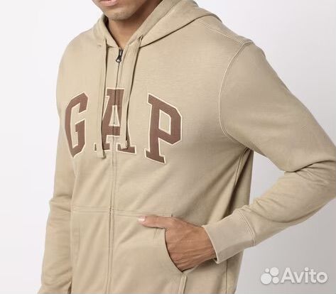 Gap zip hoody. Толстовка на молнии Gap бежевая