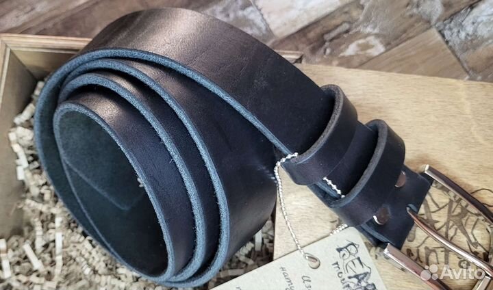 Ремень из натуральной кожи ручной работы