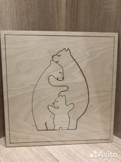 Пазл медведи/Декор из дерева/Картина на стену
