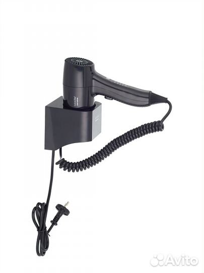 Фен для волос 730 bl черный, с креплением, для ван