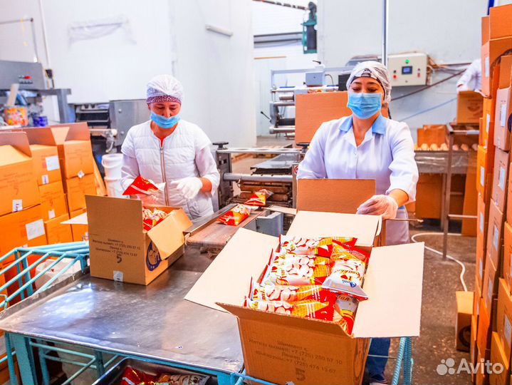 Упаковщик продукции на завод с 2х разовым питанием