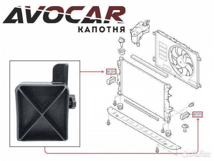 Кронштейн радиатора Ford 1383847 / Focus / Mondeo