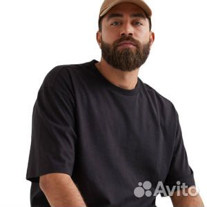 Футболка H&M Relaxed Fit Straight-Cut, черный