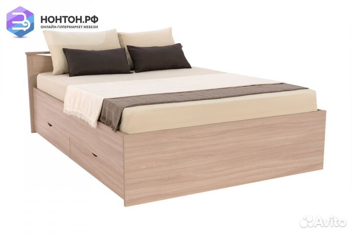 Кровать Мелисса с ящиками шимо светлый