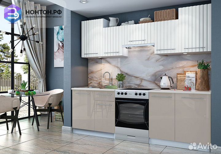 Кухня Бланка белый / магнолия / малаго