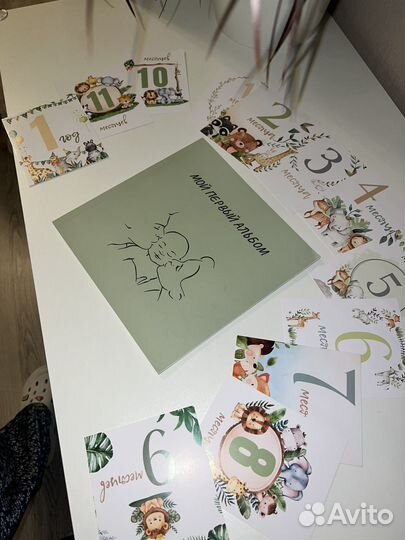 Альбом для новорожденных и карточки для фото