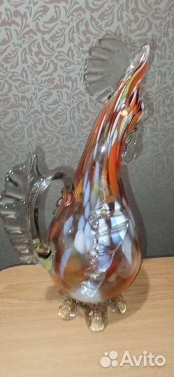 Кувшин петух ссср, гхз, цветное стекло