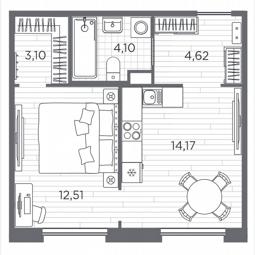 1-к. квартира, 38,5 м², 5/5 эт.