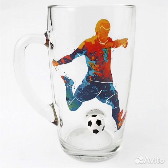 Кружка Верона с футбольным мячом и витражным рисун