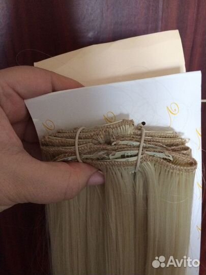 Волосы на заколках протеиновые 50 см комплект