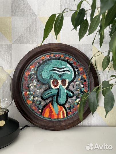 Мозаика картина из смальты Squidward