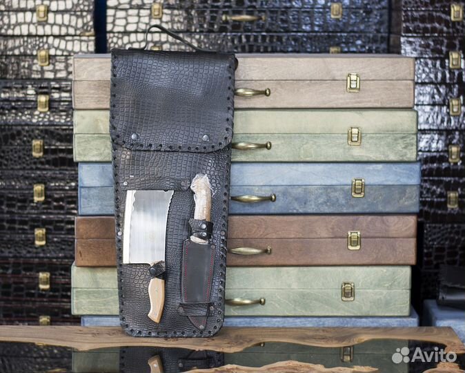 Шашлычный набор в кожаном колчане Подарочный (№3)